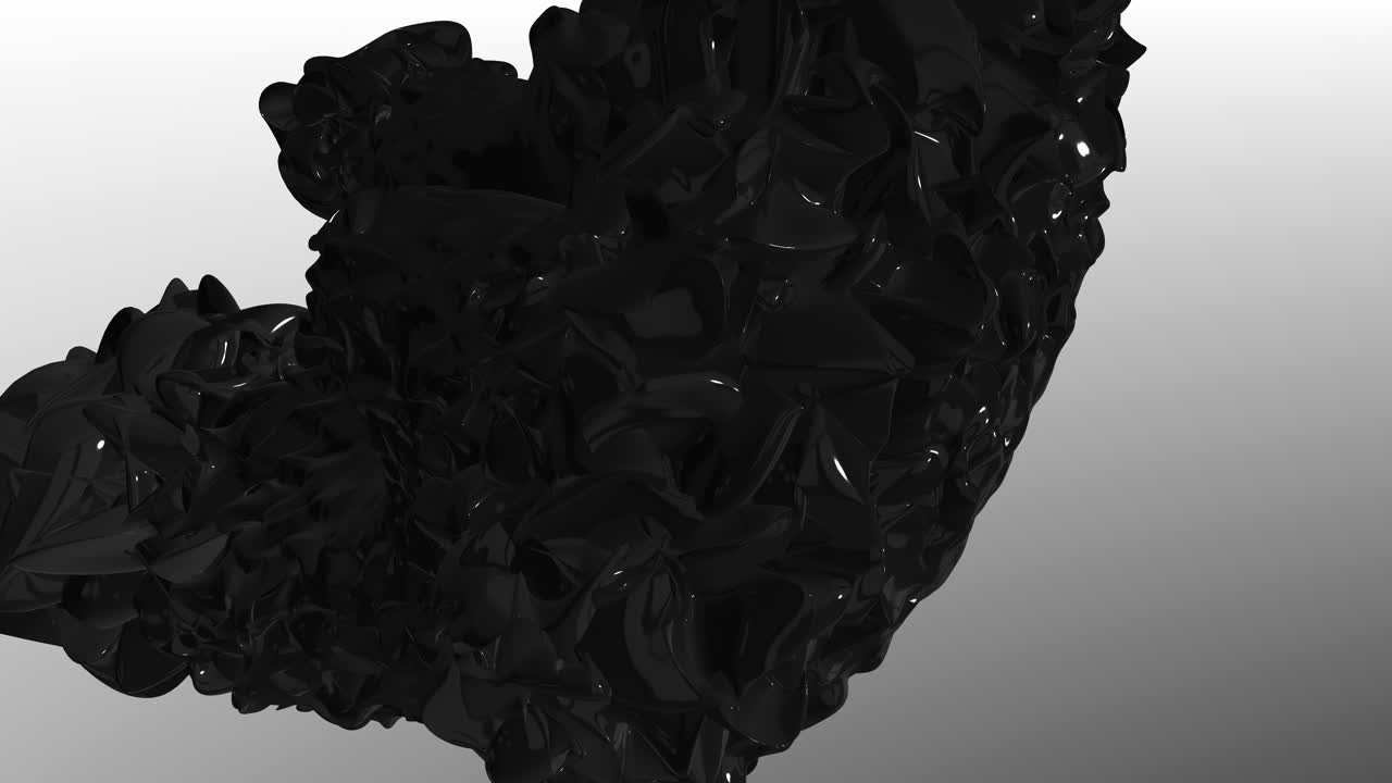 Schwarze, ölige, mineralische Flüssigkeit verwandelt sich in organisches, lebendes Abstrakt