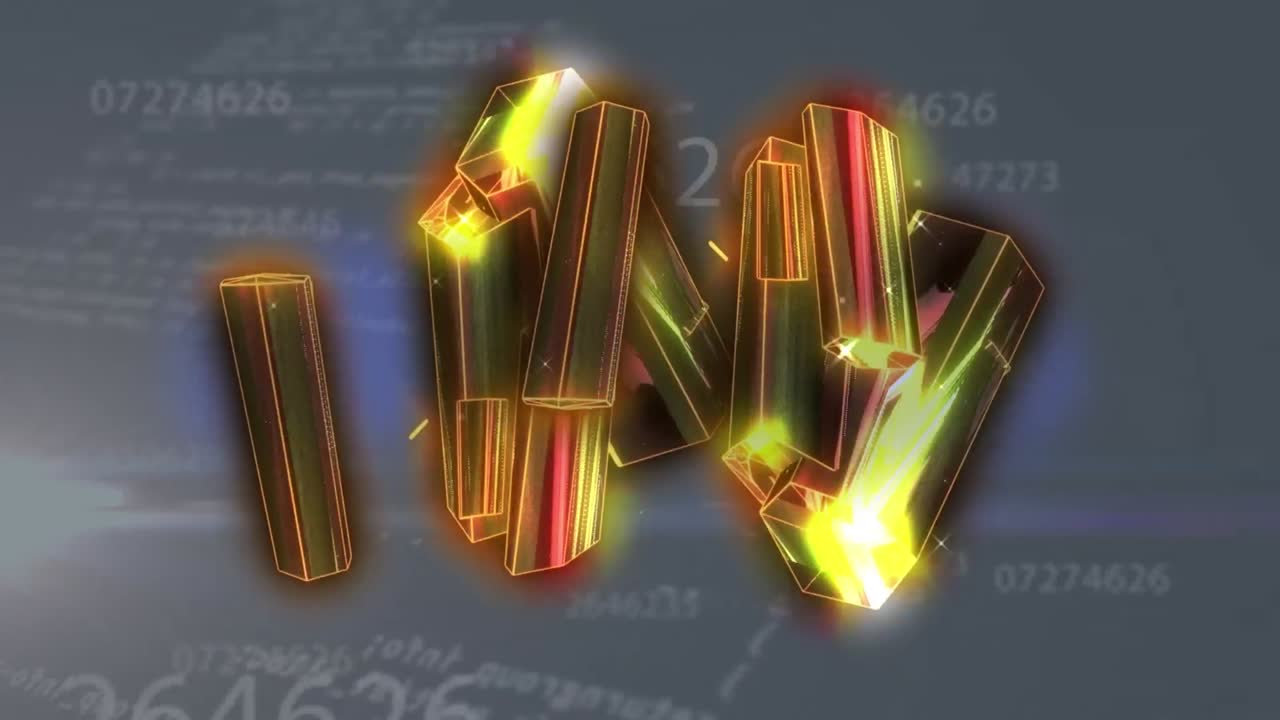 크리스탈 위의 데이터 처리의 애니메이션