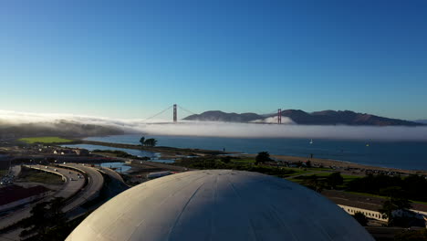 golden gate bridge and architectural dome