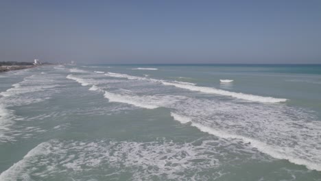 Stabilized-aerial-shot-of-the-waves-before-the-cold-front