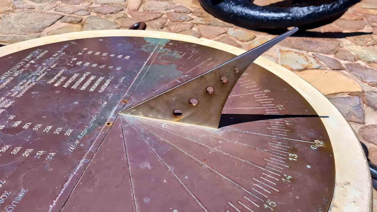 Close shot of an astrological compass, astronomical physics ancient object from Crete, ancient Ruins