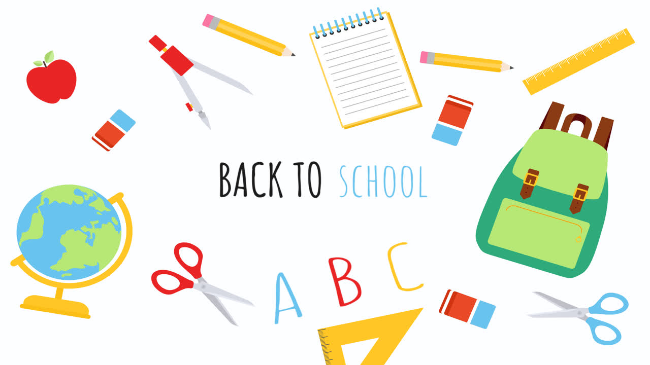 gráfico de movimiento de regreso a la escuela de fondo con elementos