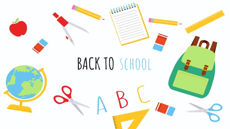 Motion Graphic of Back to school background with elements