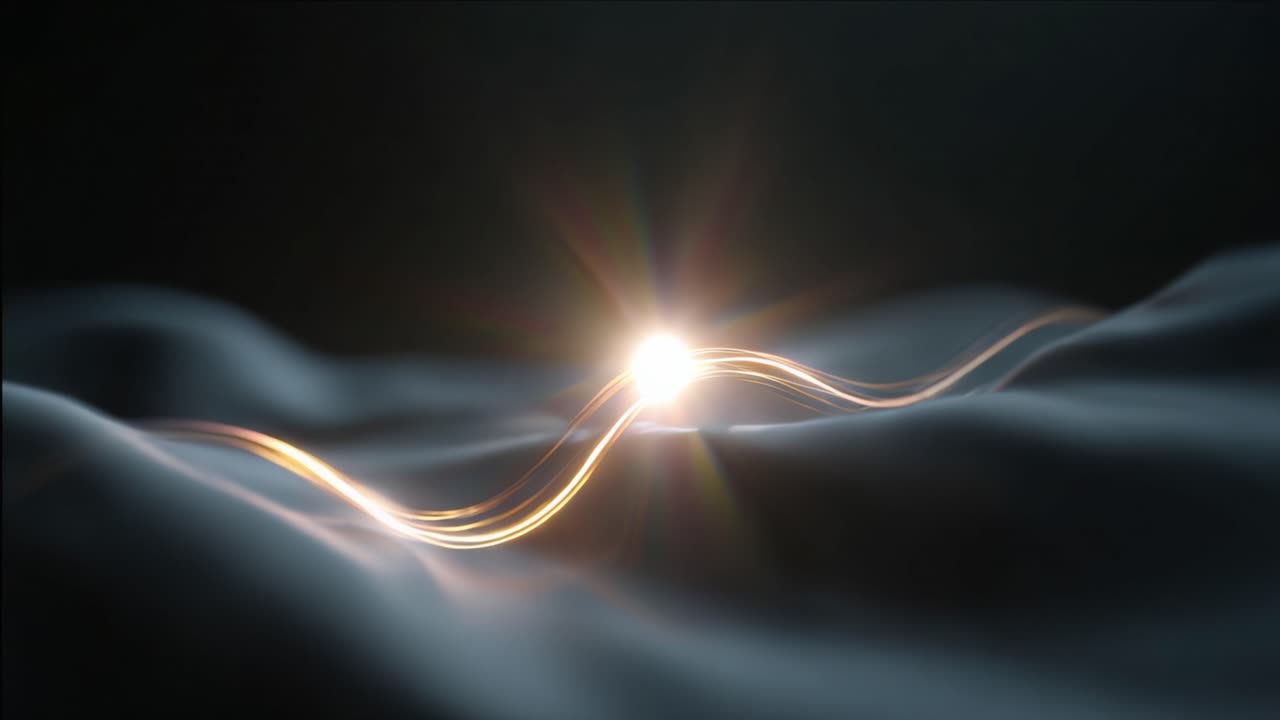 Ethereal light glimmers over undulating waves, creating a captivating and surreal atmosphere, revealing the interplay of light and texture in a serene environment