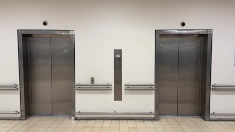 2 elevators in a business office block in cape town. note this could be anywhere in the world