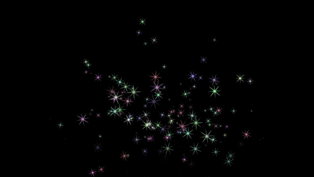 Falling color stars motion graphics with night background