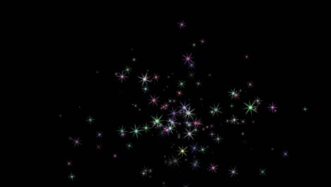 falling color stars motion graphics with night background