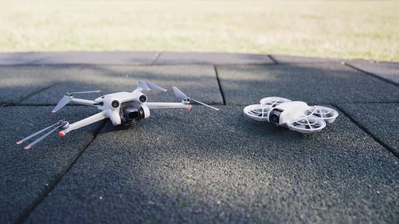 Two Drones Lying on the Ground