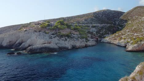 aerial view of porto limnionas beach in zakynthos island, in greece