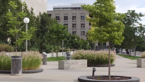 slow motion pan through downtown denver