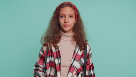 smiling girl in red shirt