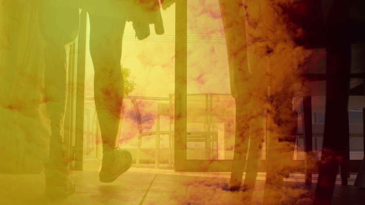 인공 다리 로 집 에서  ⁇ 고 있는 여자 의 낮은 부분 의 애니메이션