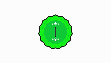 organic food nature badge green stamp icon in flat style on white background. motion graphic.