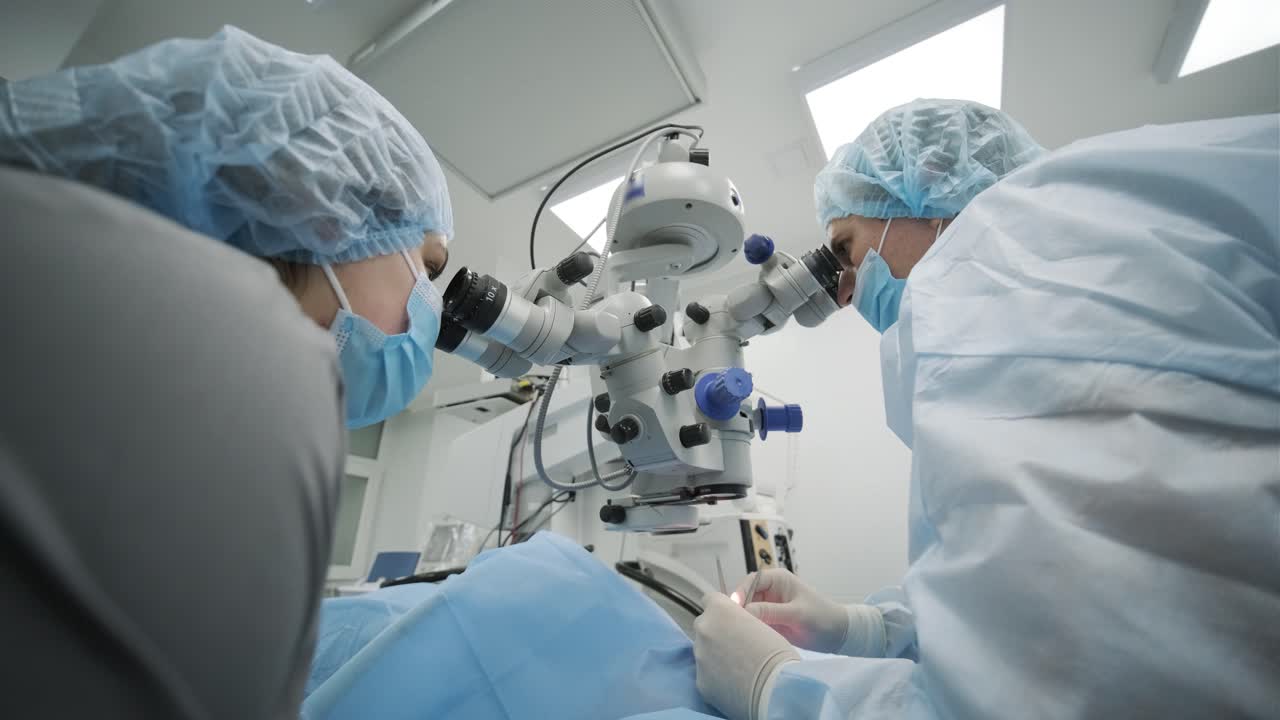 수술팀은 현대적인 기술, 최신 장비, 현미경을 사용하여 현대적인 클리닉에서 스트라비즘 수술을 수행합니다.