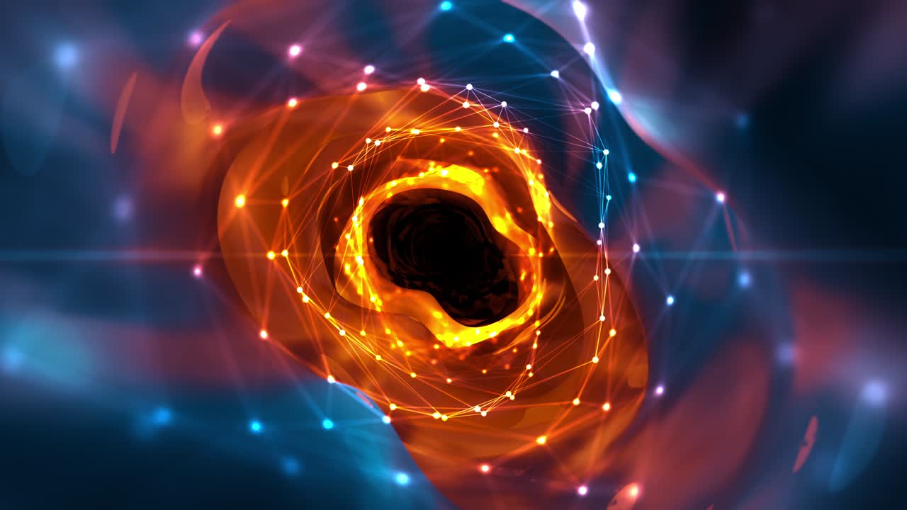 Abstract tunel with shapes and plexus loop