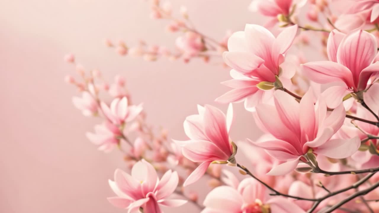 Close-up of Pink Magnolia Blossoms