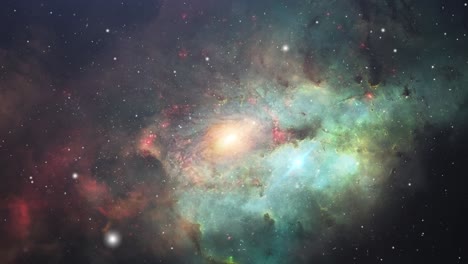 universo 4k, galaxia giratoria con nubes de nebulosa en primer plano en el espacio