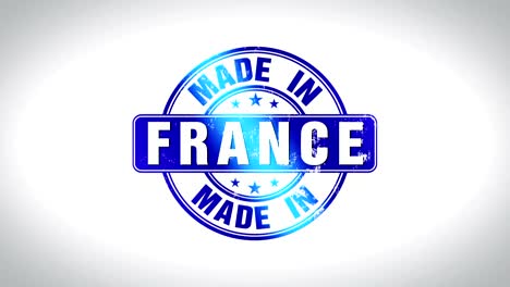 made in france word 3d animated wooden stamp animation