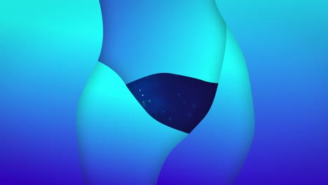 animación de formas que se mueven sobre un fondo azul