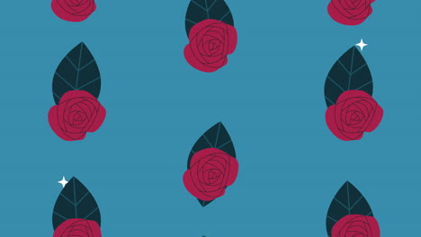 rosas hermosas flores de jardín patrón de animación