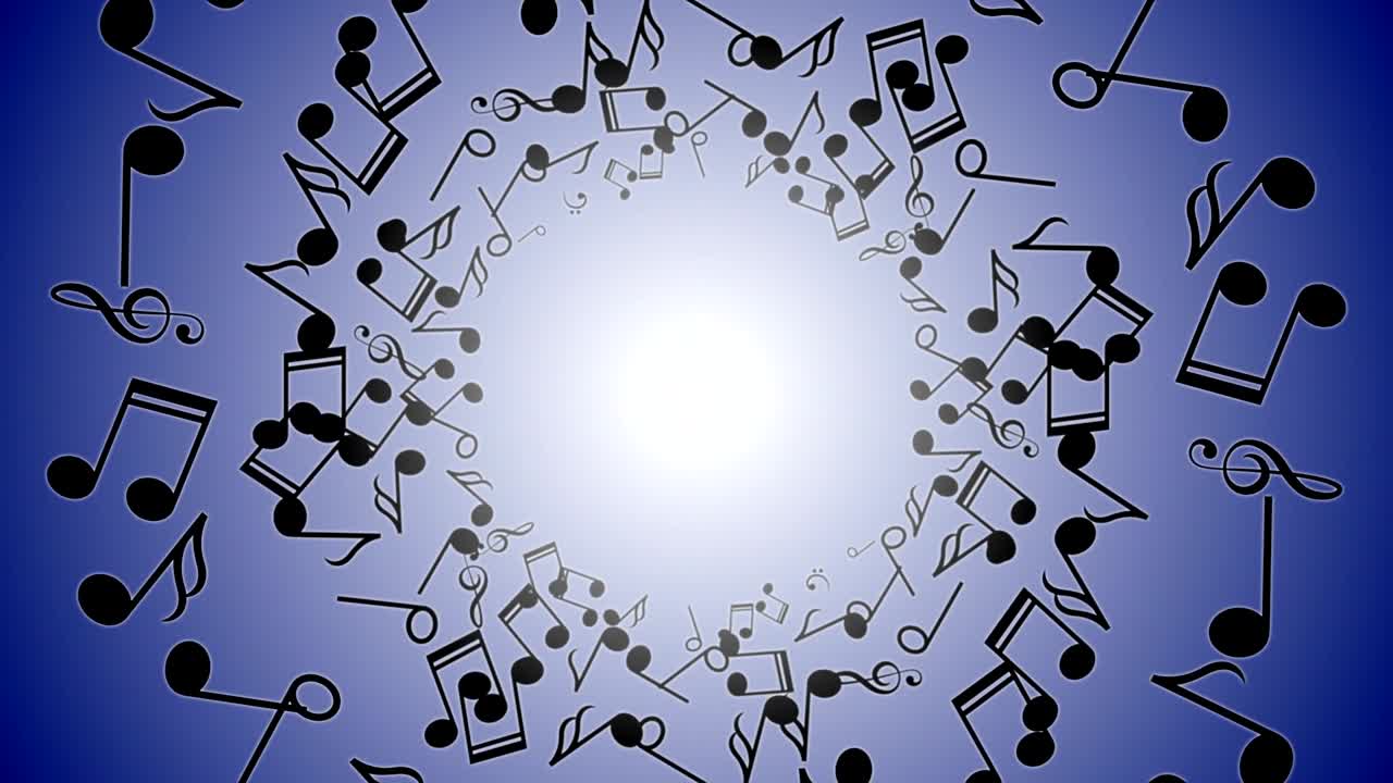 Falling Musical Note Animation, Rendering, Background, Loop, with Alpha Channel