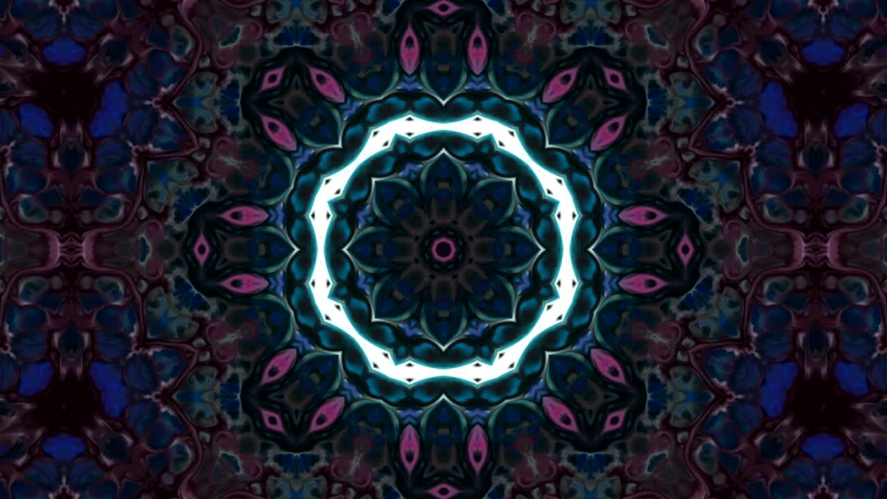 movimiento de caleidoscopio: círculos geométricos y formas de estrellas