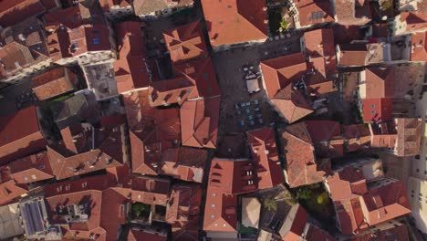 top down view of medieval kotor city in montenegro