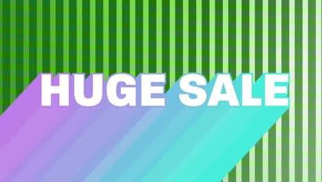 huge sale graphic on changing green vertical lines