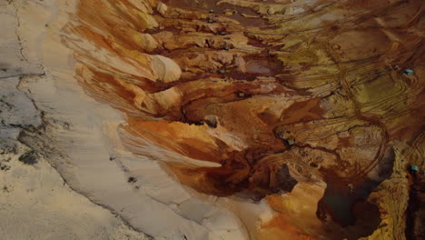 the surreal mars-like landscape of sand dunes captured from the drone in vietnam