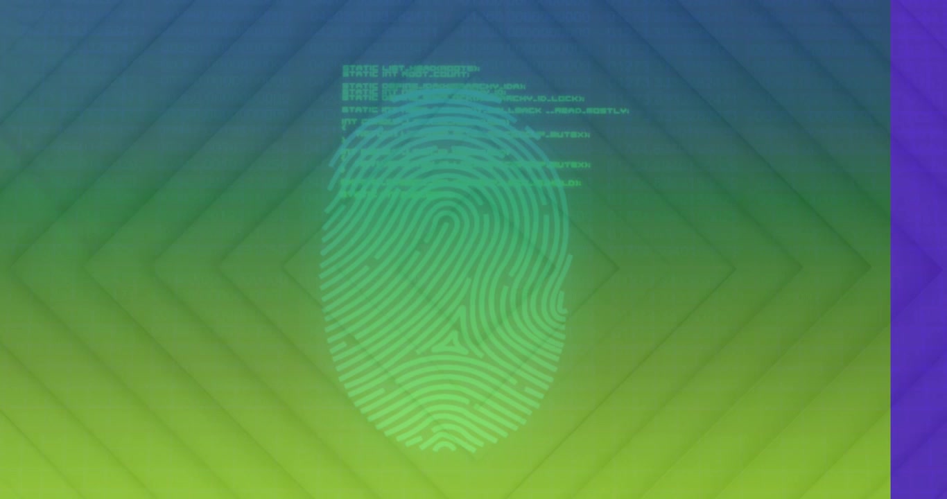 Digital Fingerprint Scanning Animation with Data Overlay