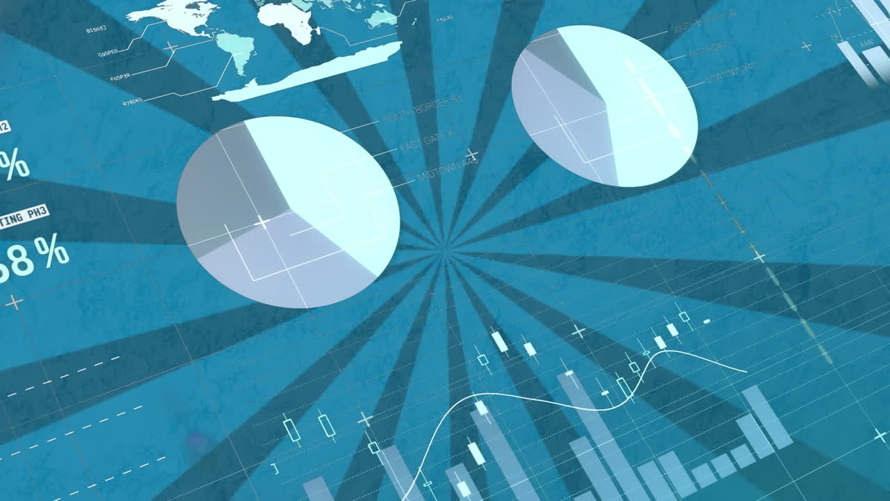 コンピュータデータ処理のアニメーション - 青いストライプ