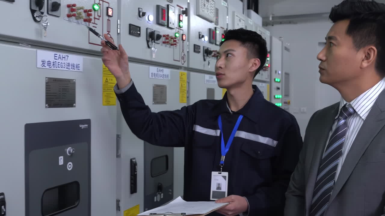 Data Center Specialist: Cyber security people in server racks room, database or software update with network inspection, technician or system admin.