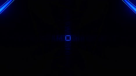 neon blue tunnel 3d rendering