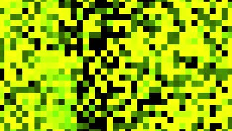 composición geométrica abstracta con el fondo de píxeles en movimiento, bucle sin costuras. animación. filas verdes brillantes de cuadrados parpadeantes