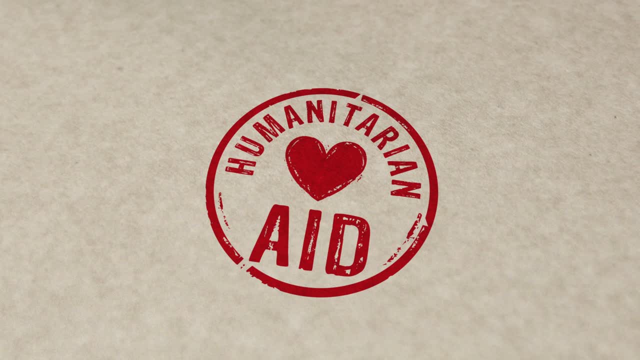 Humanitarian Aid and help stamp and stamping loop animation