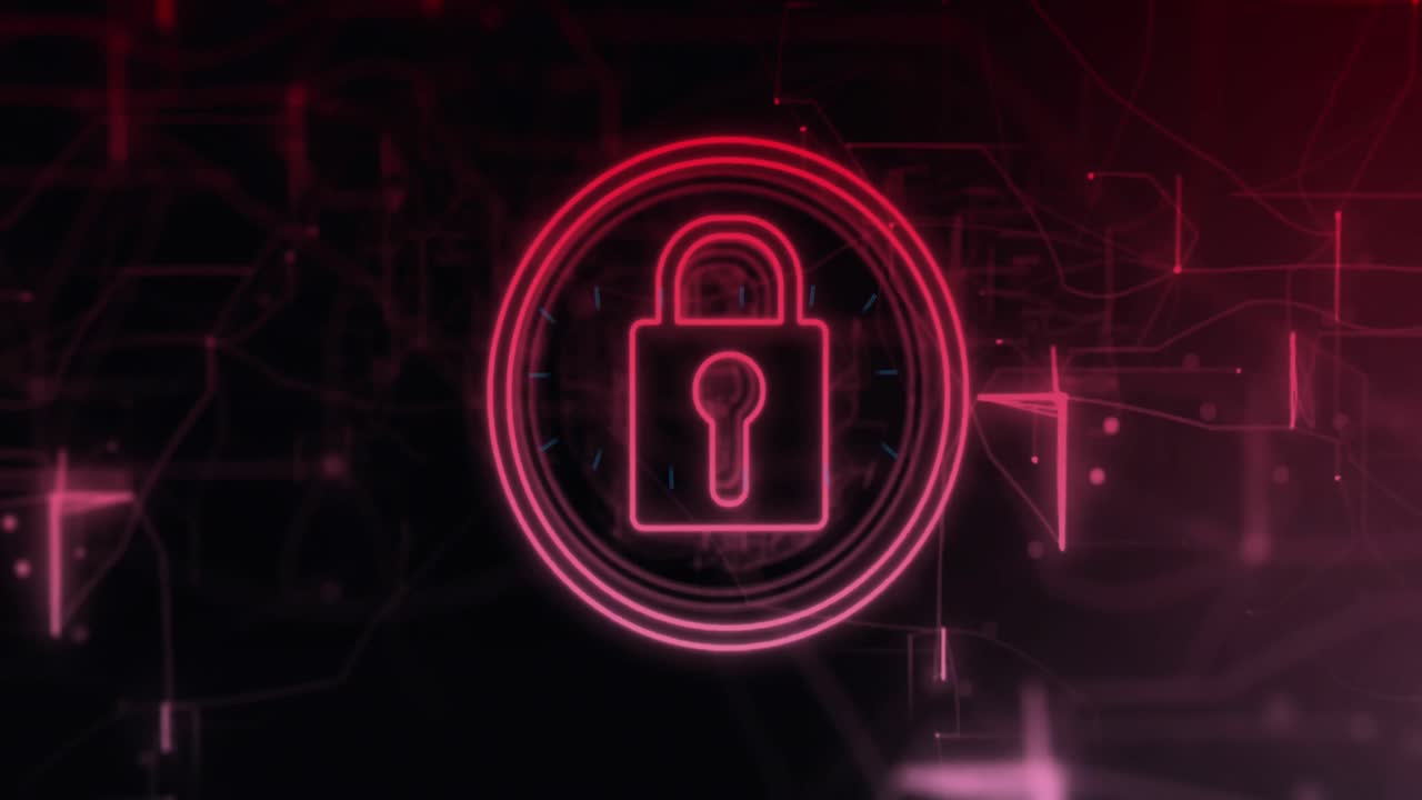 animación del símbolo del candado y procesamiento de datos sobre marcadores.