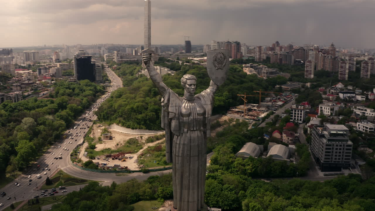 Motherland Monument, Kiev, Ukraine - Aerial View
