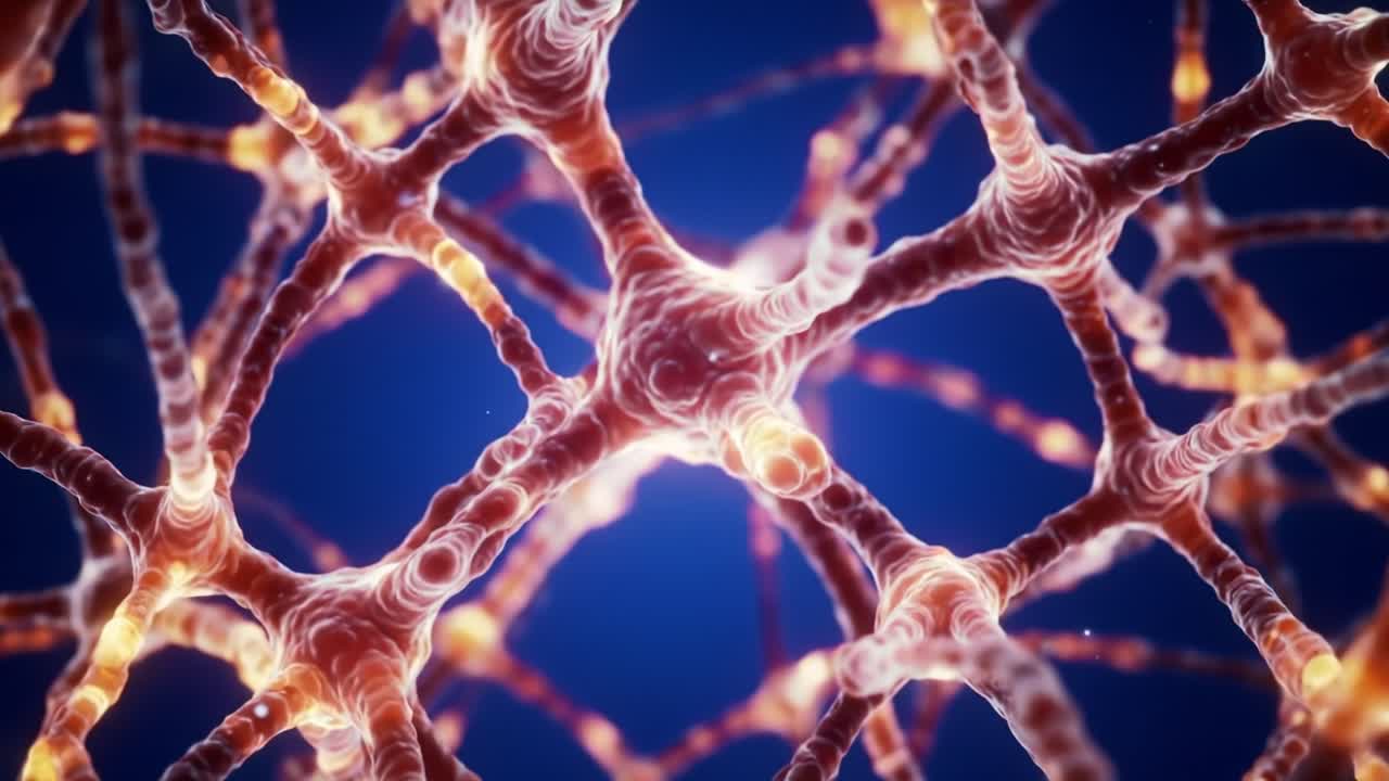 A Magnified Visualization of Neuronal Networks and Synaptic Connections, Highlighting the Complexity and Structure of Neural Cells in a Stunning Close-Up View