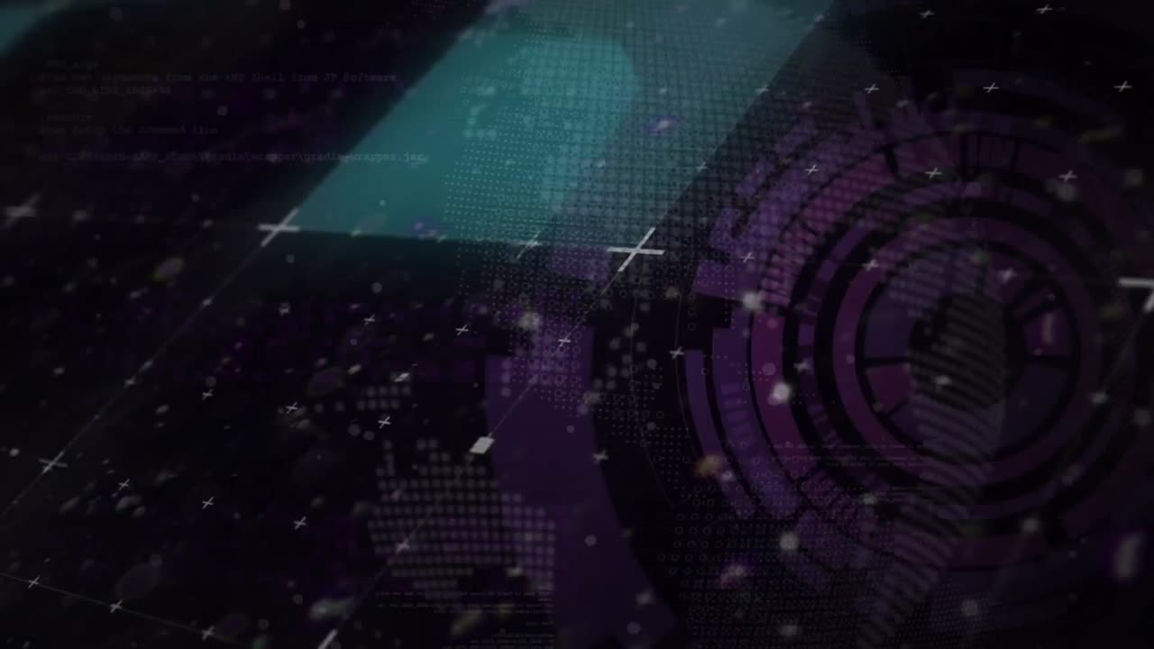 Animation of scope scanning over data processing with globe