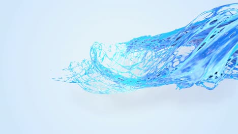 4k splash azul se mueve más allá de la cámara en cámara lenta. animación 3d con luma matte como canal alfa para una simple sustitución del fondo debajo del líquido. para cortar un splash use luma matt. 26