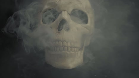 Human-skull-with-outpouring-smoke-fumes-medium-shot