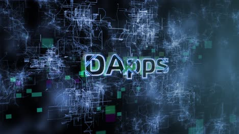 Dapps-Konzepttext-Enthüllt-Animation-Mit-Digitalem-Abstraktem-Hintergrund-3D-Rendering-Für-Blockchain,-Metaverse,-Kryptowährung