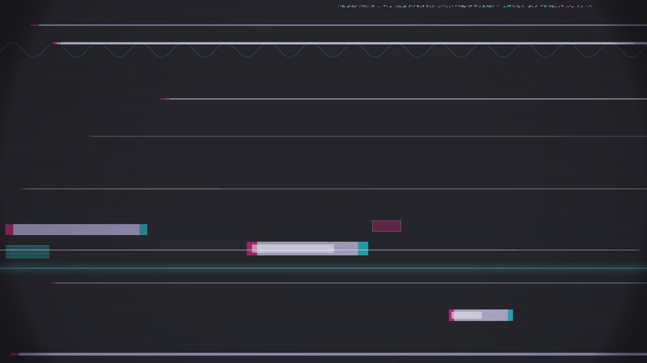 Digital Glitch Effect with Horizontal Lines and Data Artifacts