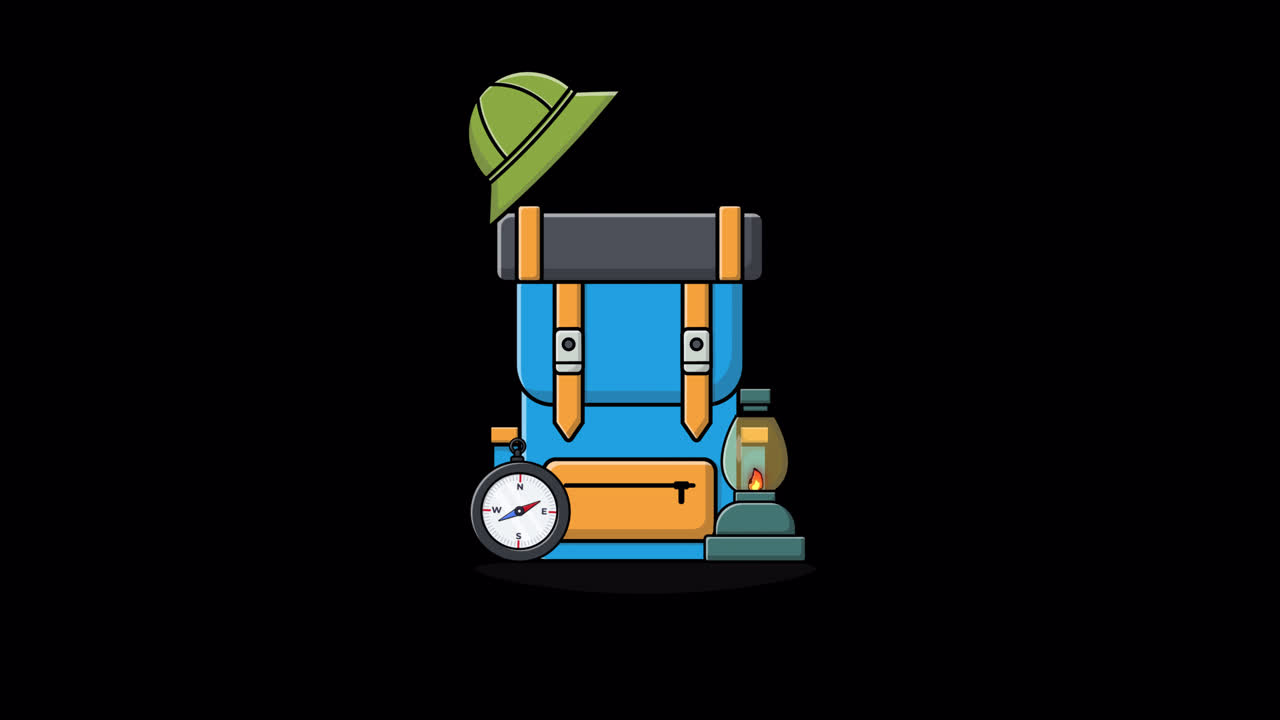 Animated Backpack and Camping Gear for Outdoor Adventure