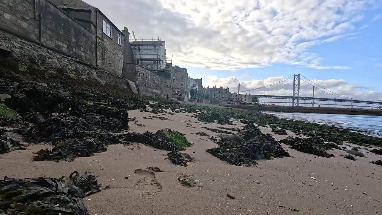 해조류 로 인 해변 과 뒷면 에 있는 포스 다리