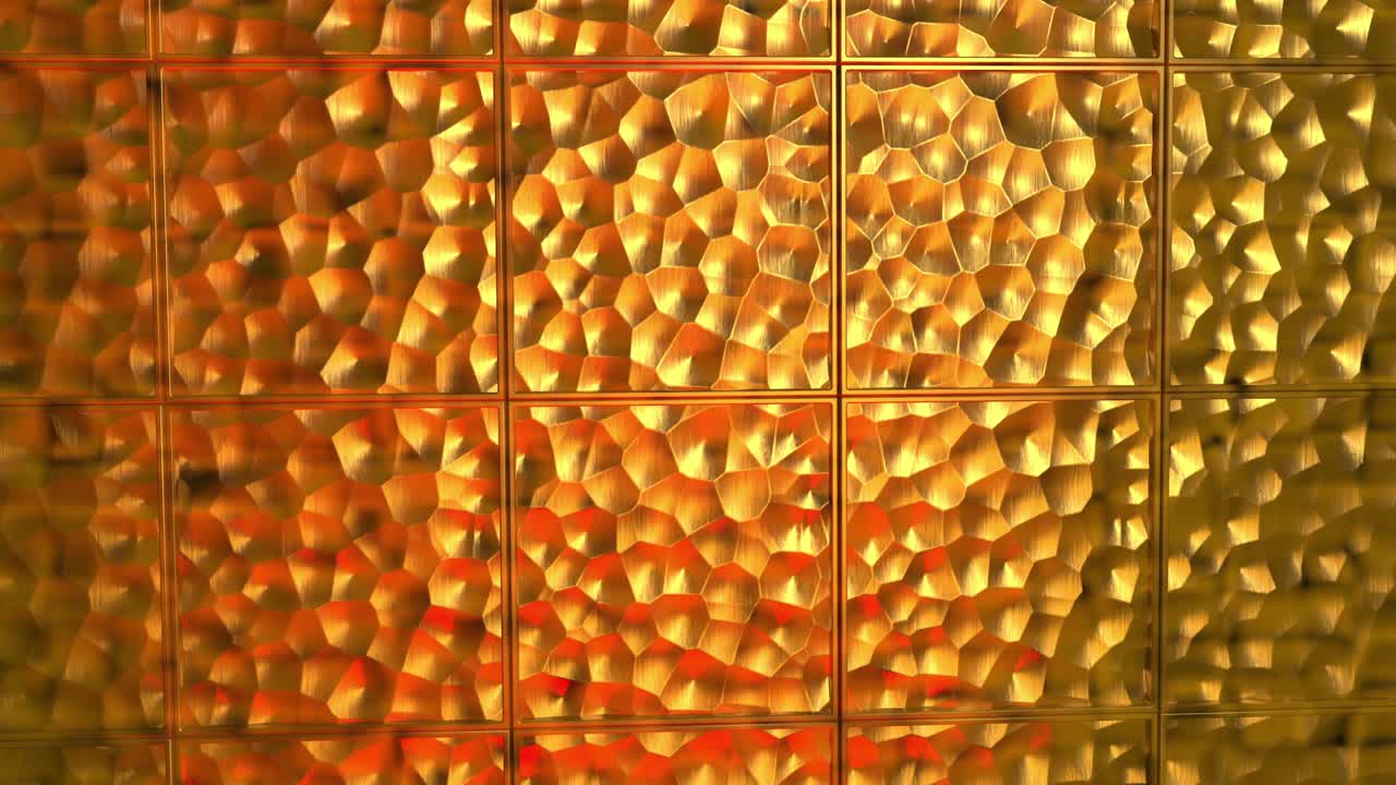 추상적인 골든 3d 기하학 패턴 모자이크 이벤트에 대한 금속 배경 3d 애니메이션 루프