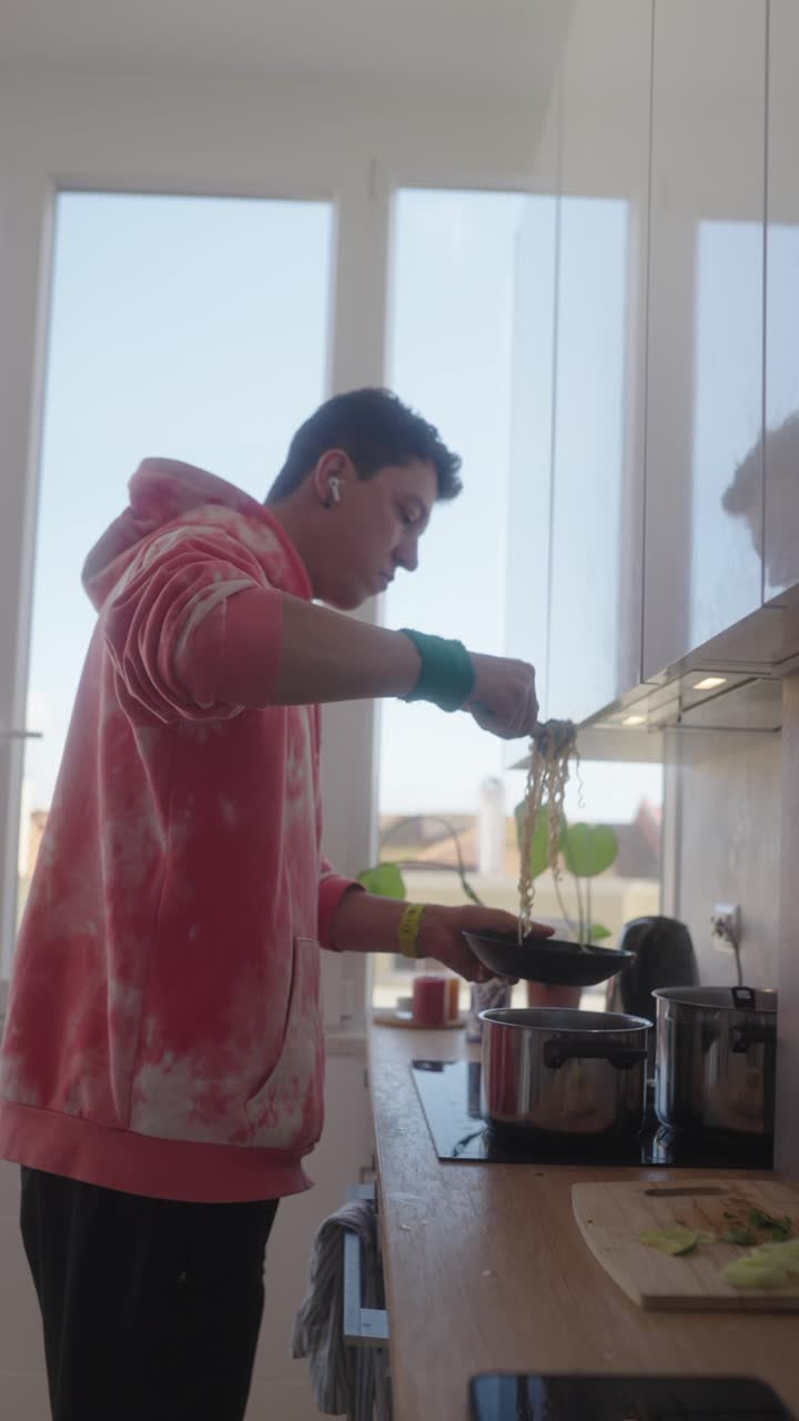 Young Person Cooking in a Kitchen