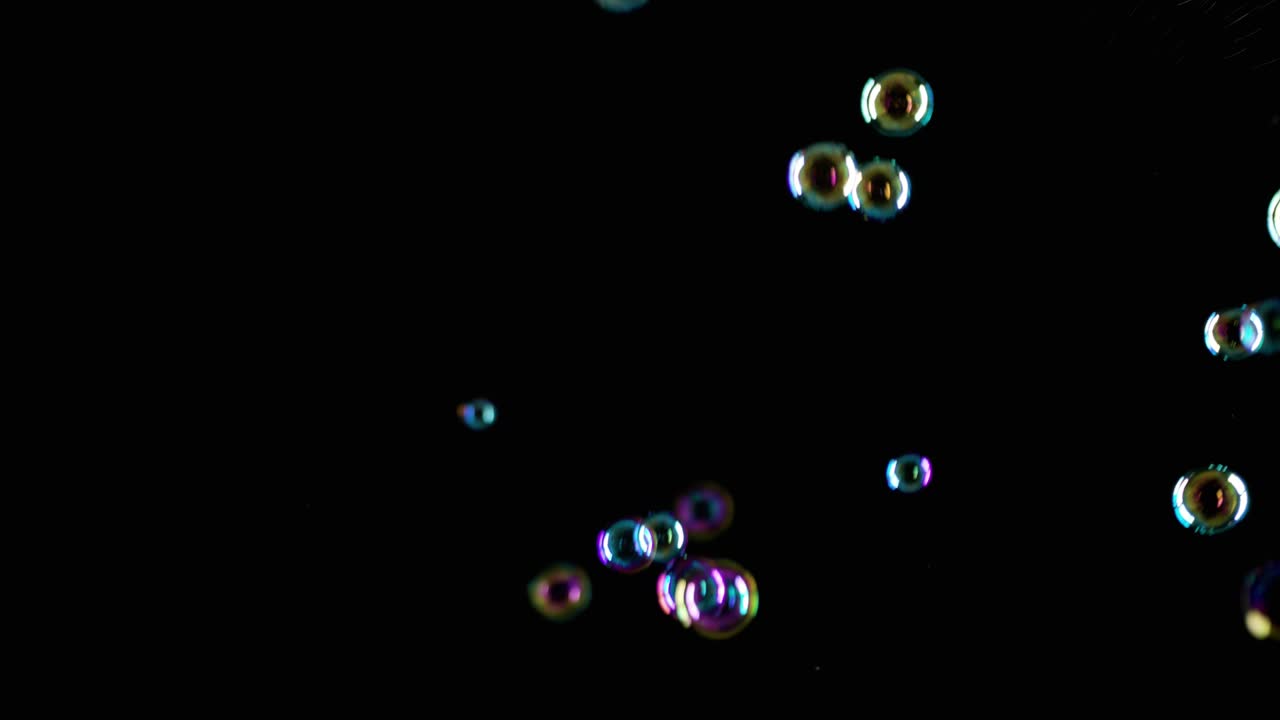 Soap Bubbles on Black Background