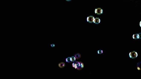 soap bubbles on black background