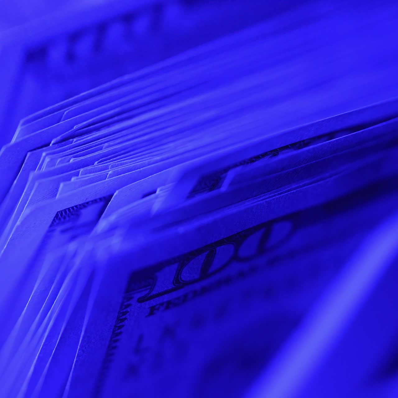 Close up of counting money in special machine. Currency financial banknote counter